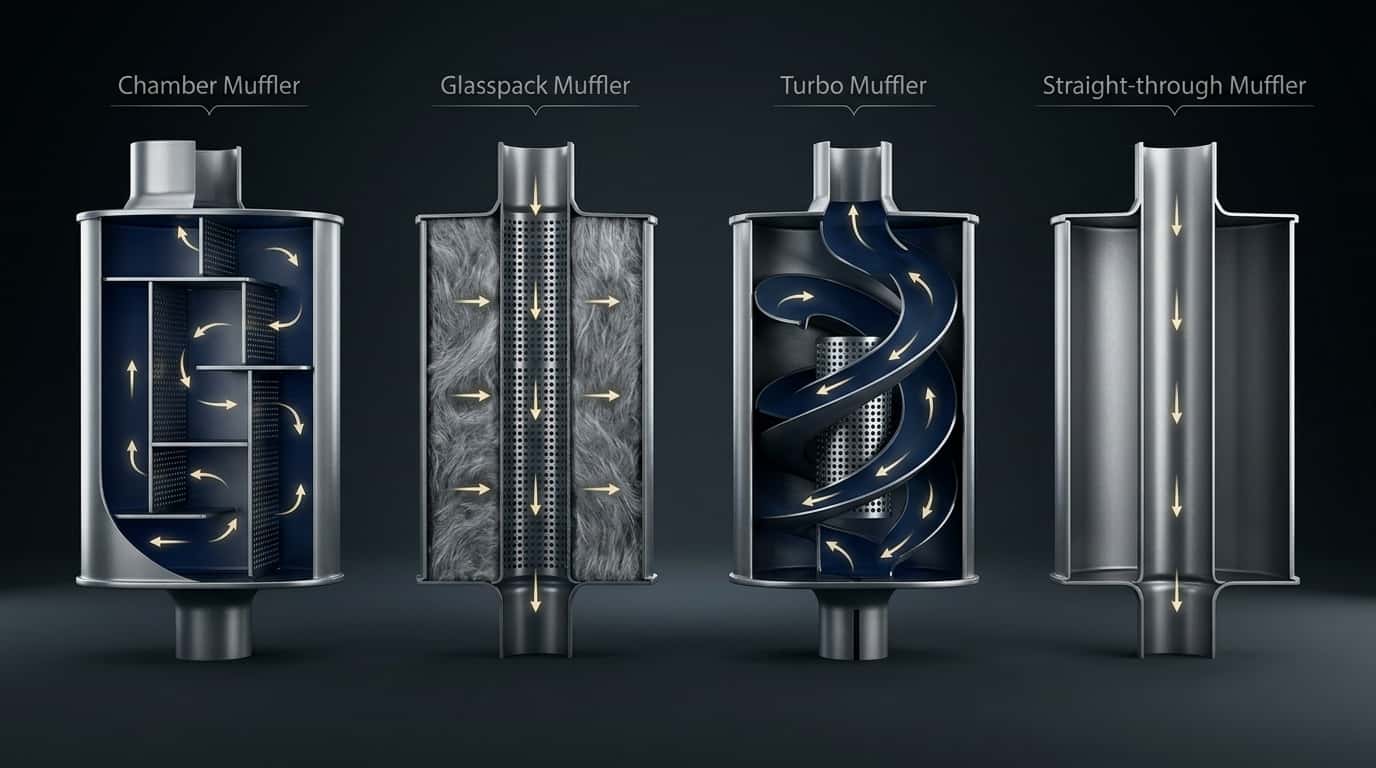 انواع منبع اگزوز (Muffler Types)