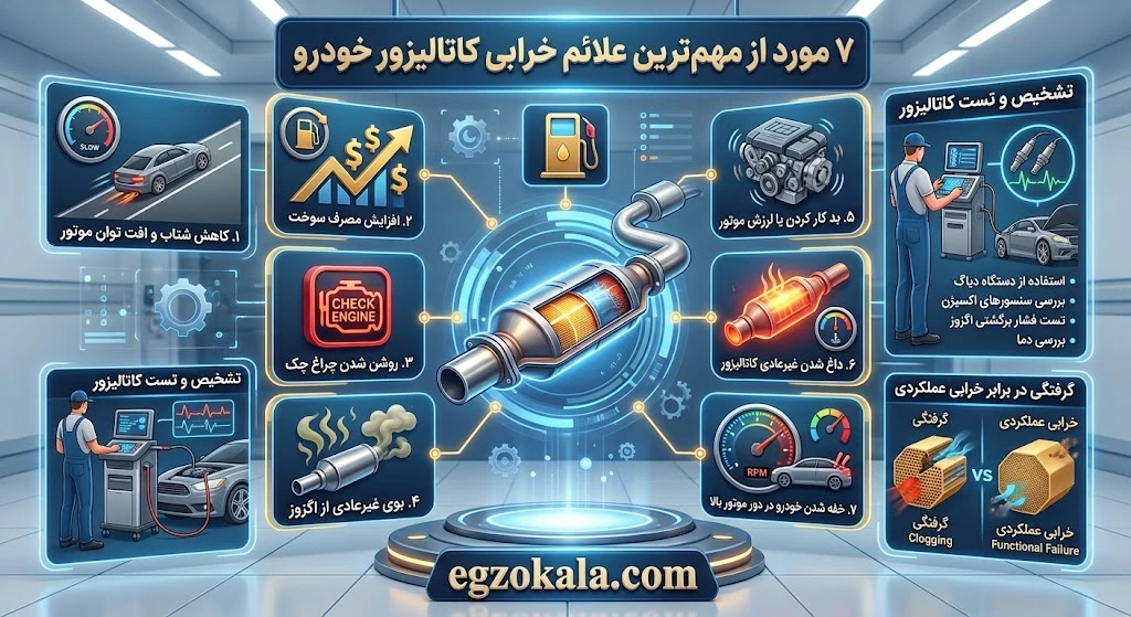 7 مورد از مهم ترین علائم خرابی کاتالیست خودرو