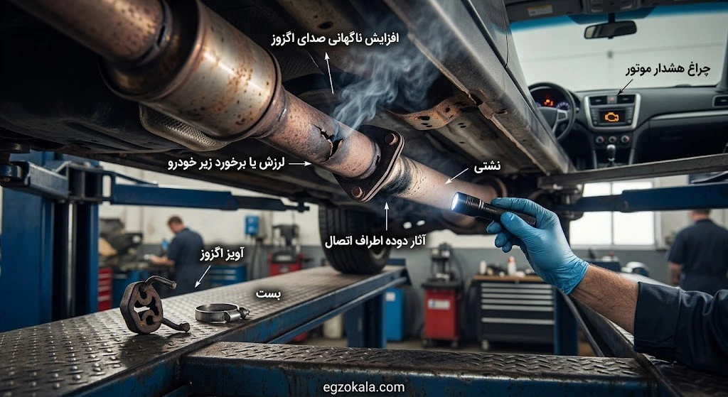 علائم خرابی یا نشتی اگزوز خودرو چیست؟